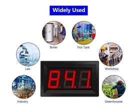 12V Red Fahrenheit Digital Temperature Meter -76F~999F LED Display with Industrial Grade 0.5m K-Type Thermocouple Temperature Sensor M6
